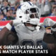 New York Giants vs Dallas Cowboys Match Player Stats